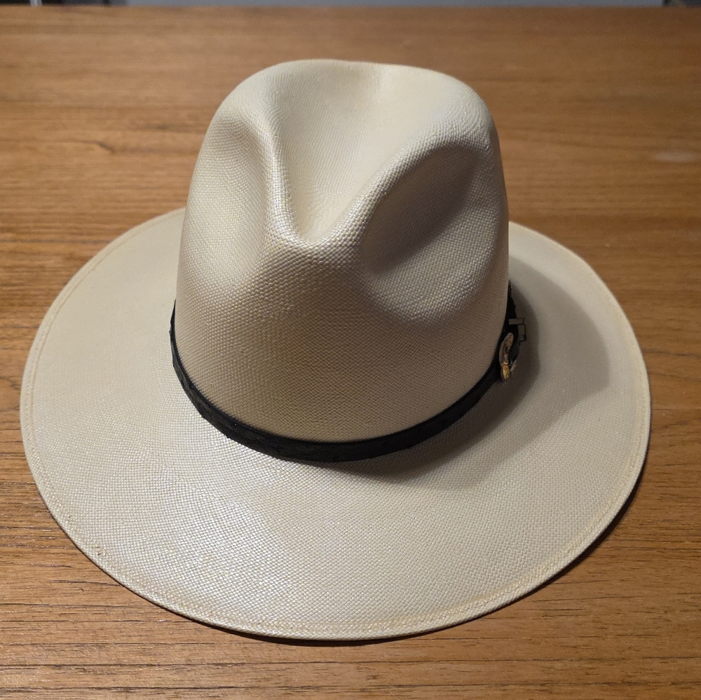 Milano Cream Fedora with Gold Accents
